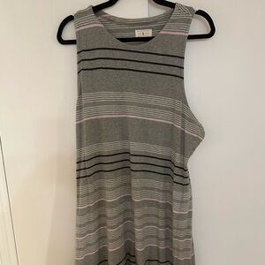 Lou & Grey Heather Gray and Soft Pink Jersey Dress Large